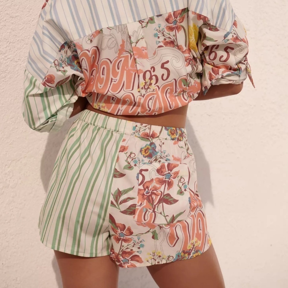 NWT Anthropologie 1965 Bon Voyage Poplin Pull On Shorts XL - Picture 4 of 4